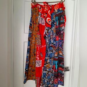 Grassfields Patchwork Print Pants Size 22 Wide Leg New With Tags